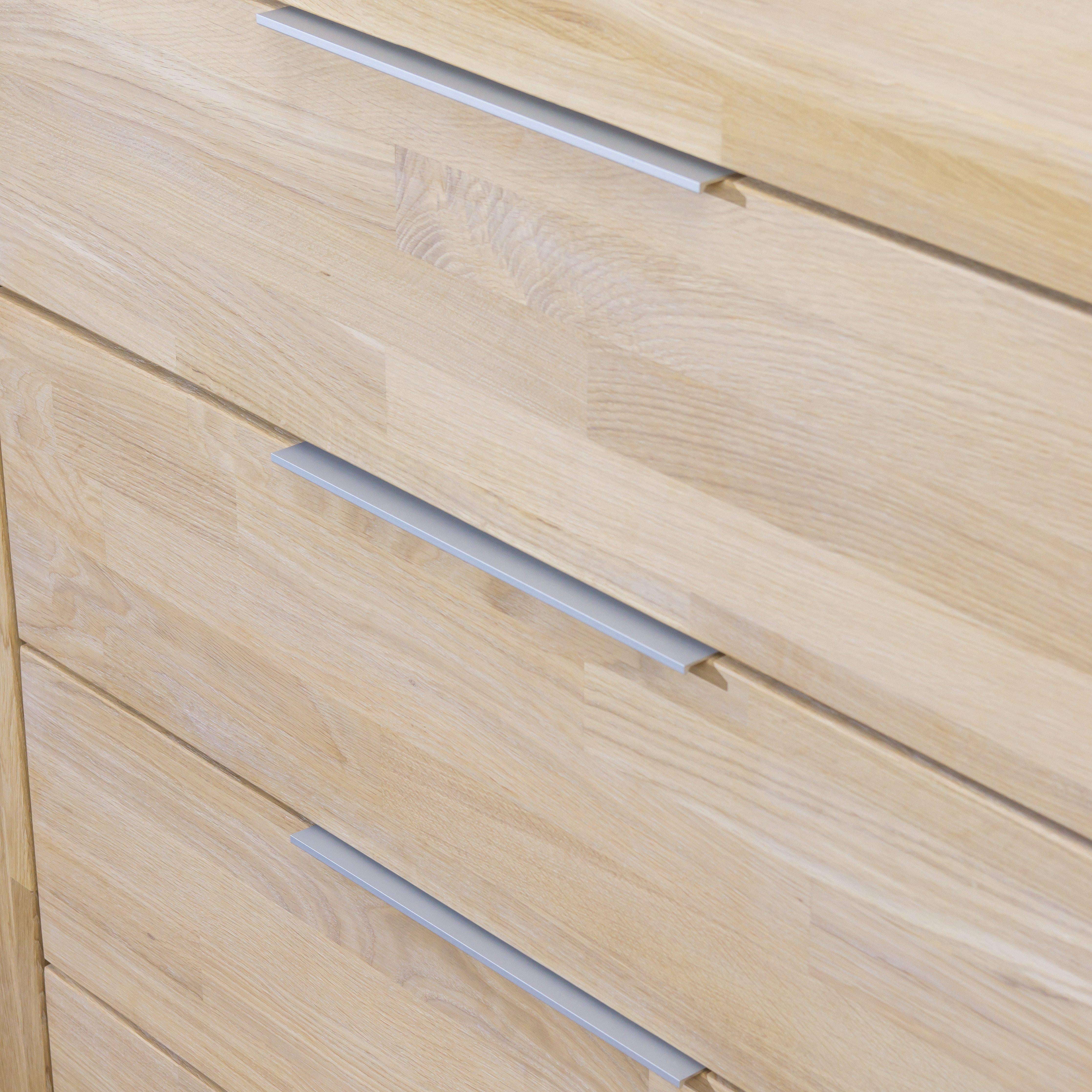Cómoda de 4 cajones de madera de roble macizo estilo escandinavo